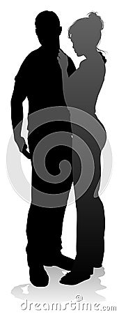 Young Couple People Silhouette Vector Illustration