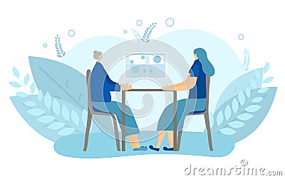 People siting at the desk. Vector design Vector Illustration