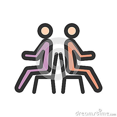 People Sitting Vector Illustration