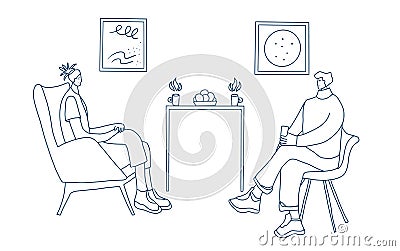 People sitting in the chair. Vector person Vector Illustration