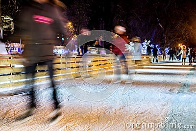 People are skating on rink Editorial Stock Photo