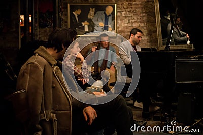 People of Small Jazz Club Editorial Stock Photo
