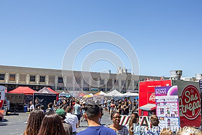 People at Smorgasburg LA Editorial Stock Photo