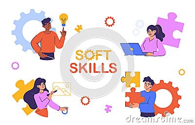 People with soft skills vector concept Vector Illustration