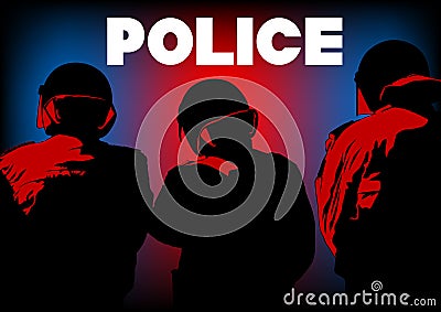 Police force people two Vector Illustration