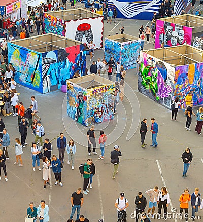 people street contemporary art festival Editorial Stock Photo