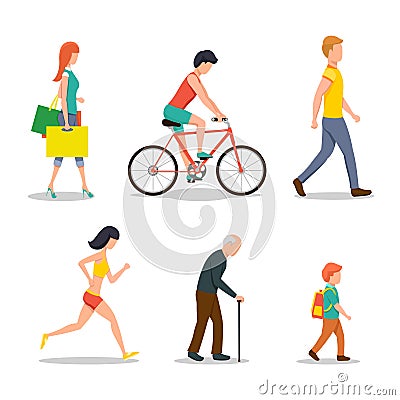 People on street Vector Illustration