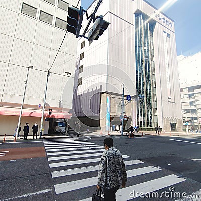 People on the streets of downtown Shizuoka Japan Editorial Stock Photo