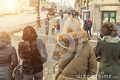 People on the streets of St. Petersburg Editorial Stock Photo