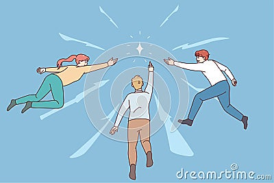 People strive for shared goal Vector Illustration