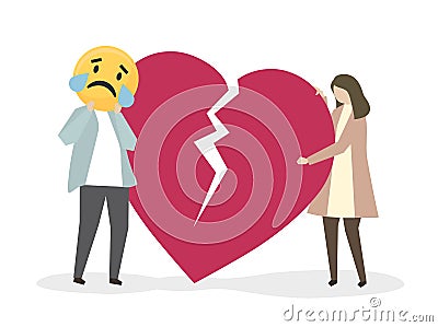 People suffering from heartbreak and sadness Stock Photo