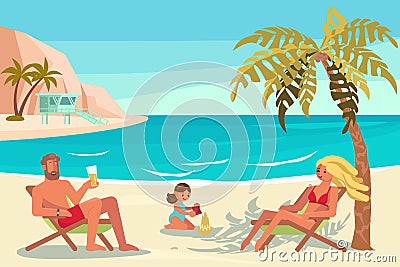 People on summer vacation Vector Illustration