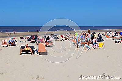 Sunbathing people beach, Castricum, Netherlands Editorial Stock Photo