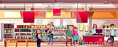 People in supermarket grocery vector illustration Vector Illustration