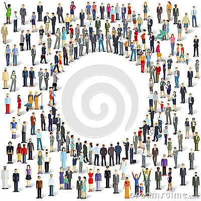 People surrounding open circular area Vector Illustration