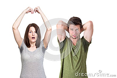 People sweating very badly under armpit Stock Photo