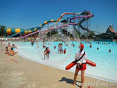 People swimming in a pool at Water park Editorial Stock Photo