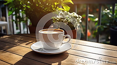 people table coffee drink outdoor Cartoon Illustration