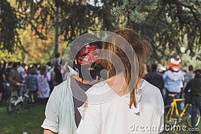 People take part in the Zombie Walk 2015 in Milan, Italy Editorial Stock Photo