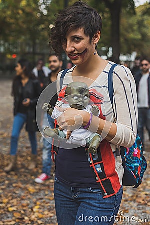 People take part in the Zombie Walk 2015 in Milan, Italy Editorial Stock Photo