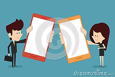 People taking selfie photo Vector Illustration