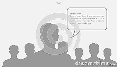 People talking with bubble sign area for copy space. Human thinking with empty chat and idea bubble. Vector Cartoon Illustration