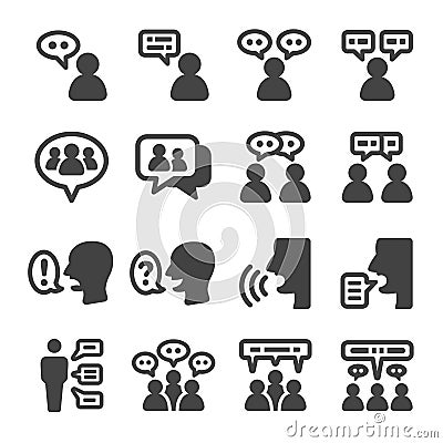 People talking icon set Vector Illustration