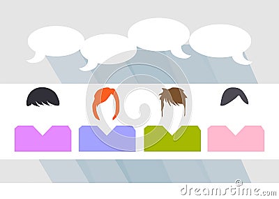 People talking sharing ideas Vector Illustration