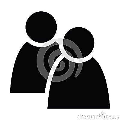 2 people tandem icon. Group of persons. Simplified human pictogram. Modern simple flat vector icon Vector Illustration