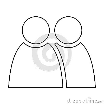 2 people tandem icon. Group of persons. Simplified human pictogram. Modern simple flat vector icon Vector Illustration