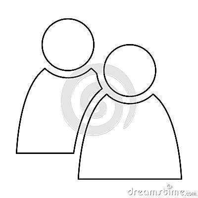 2 people tandem icon. Group of persons. Simplified human pictogram. Modern simple flat vector icon Vector Illustration