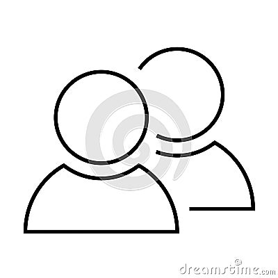 2 people tandem icon. Group of persons. Simplified human pictogram. Modern simple flat vector icon Vector Illustration