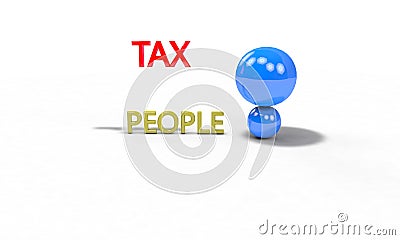 PEOPLE AND TAX CONCEPT, 3d render Stock Photo