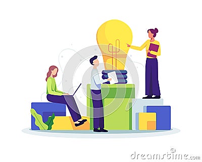 People team searching for new ideas Vector Illustration