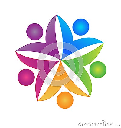 People teamwork flower business, icon vector Vector Illustration