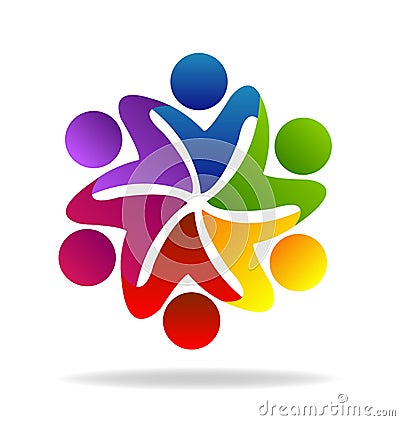 People teamwork flower concept symbol Vector Illustration