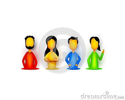 People teamwork group, business infographics work Cartoon Illustration