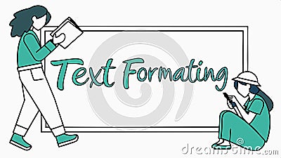 People with text formatting board, graphic design vector design Generative AI Vector Illustration