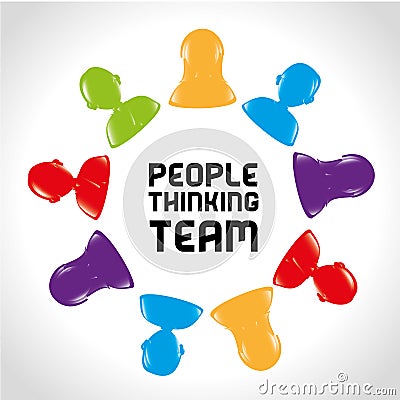 People thinking team Vector Illustration