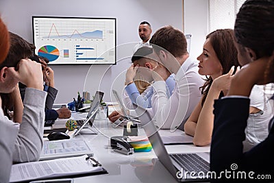 People Tired Of Meeting In Office Stock Photo