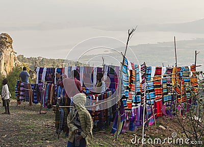 People at traditional Dorze market. Hayzo Village. Dorze. Ethiopia. Editorial Stock Photo