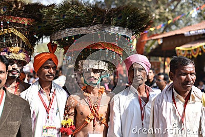 People in traditional India Tribal dresses and enjoying the fair Editorial Stock Photo