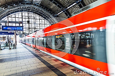 People travel at Alexanderplatz subway station in Berlin Editorial Stock Photo