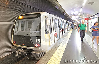 Metro subway station Rome Italy Editorial Stock Photo