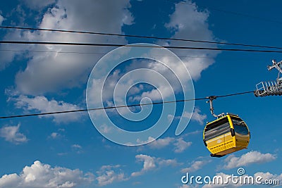 People traveling in themed gondola with iconic Disney Characters in Hollywood Studios area 2 Editorial Stock Photo