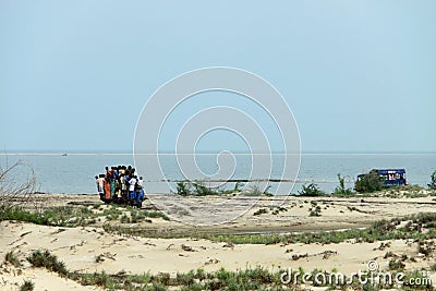 People travelling to Dhanushkodi Editorial Stock Photo