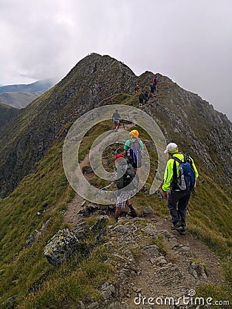 People trekking in the mountains Editorial Stock Photo