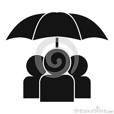 People under umbrella icon, simple style Vector Illustration