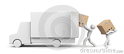 People unload a car Stock Photo