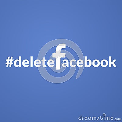 People are using deletefacebook hashteg to boycott popular social network Editorial Stock Photo